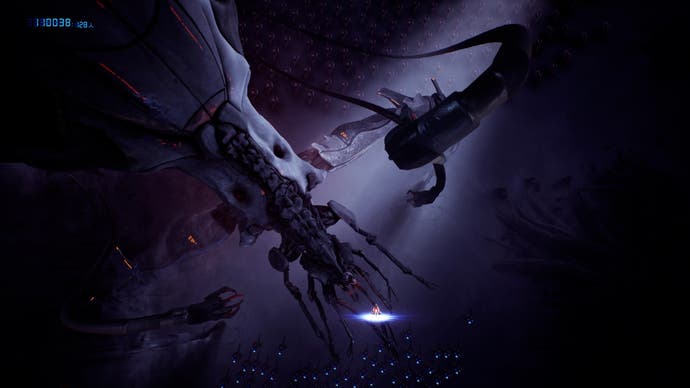 A small ship faces a large mothership in Cygni: All Guns Blazing