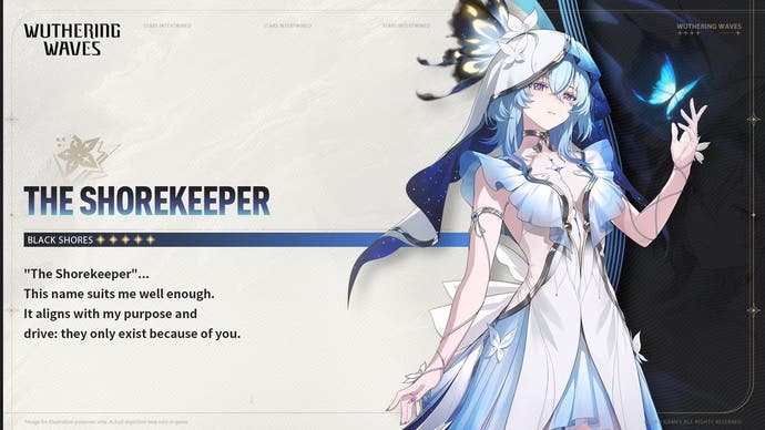 Drip marketing for The Shorekeeper in Wuthering Waves.